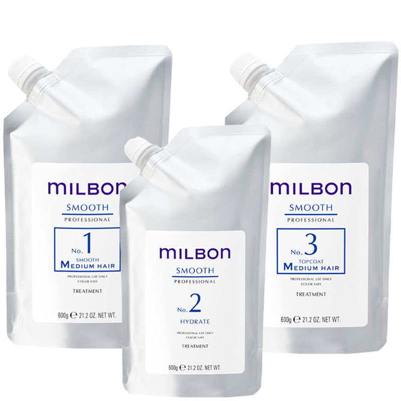 Bộ phục hồi 3 bước Milbon Smooth phục hồi chuyên sâu 3x600g