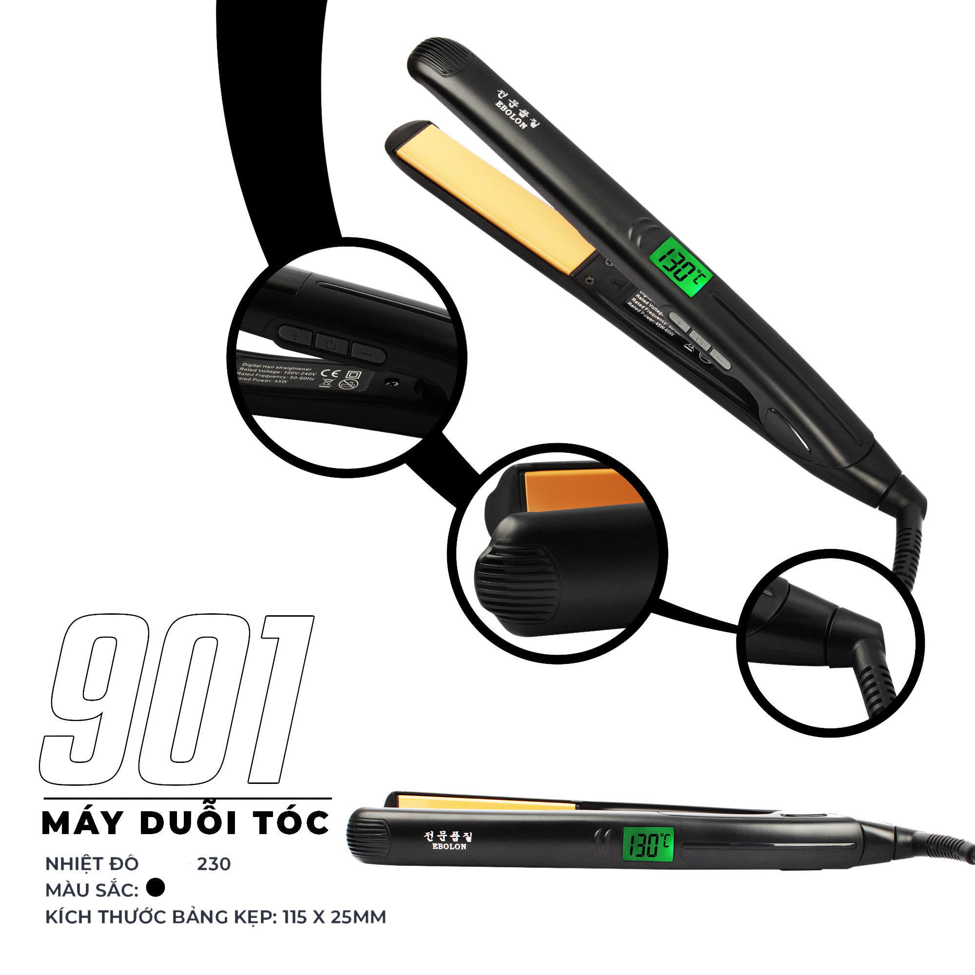 MÁY KẸP DUỖI TÓC EBL-901 MÁY KẸP DUỖI TÓC EBL-901