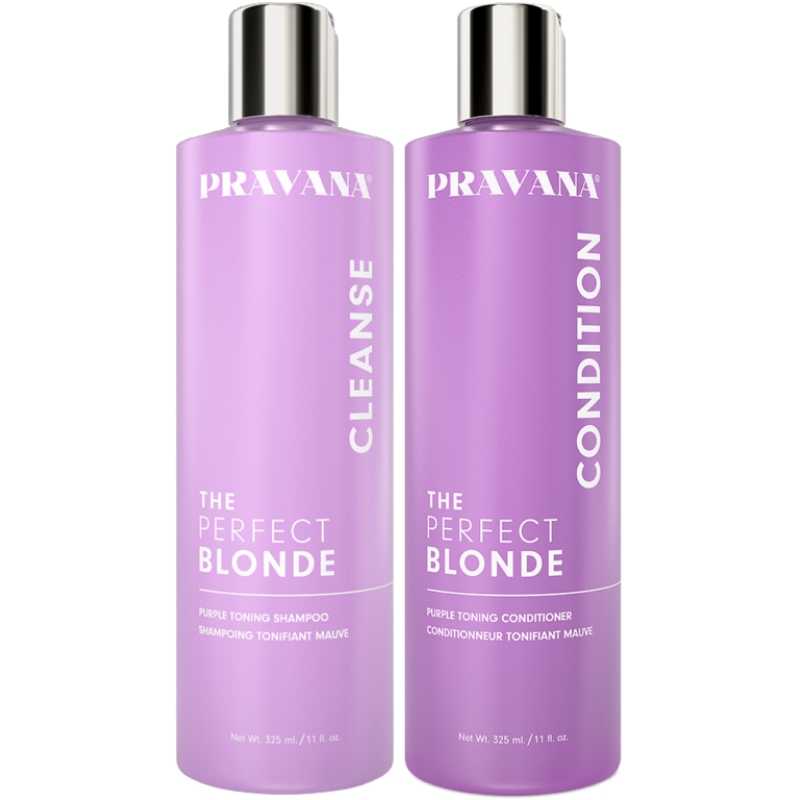 Dầu gội xả Pravana loại bỏ ánh sắc vàng The Perfect Blonde Purple Toning 325ml