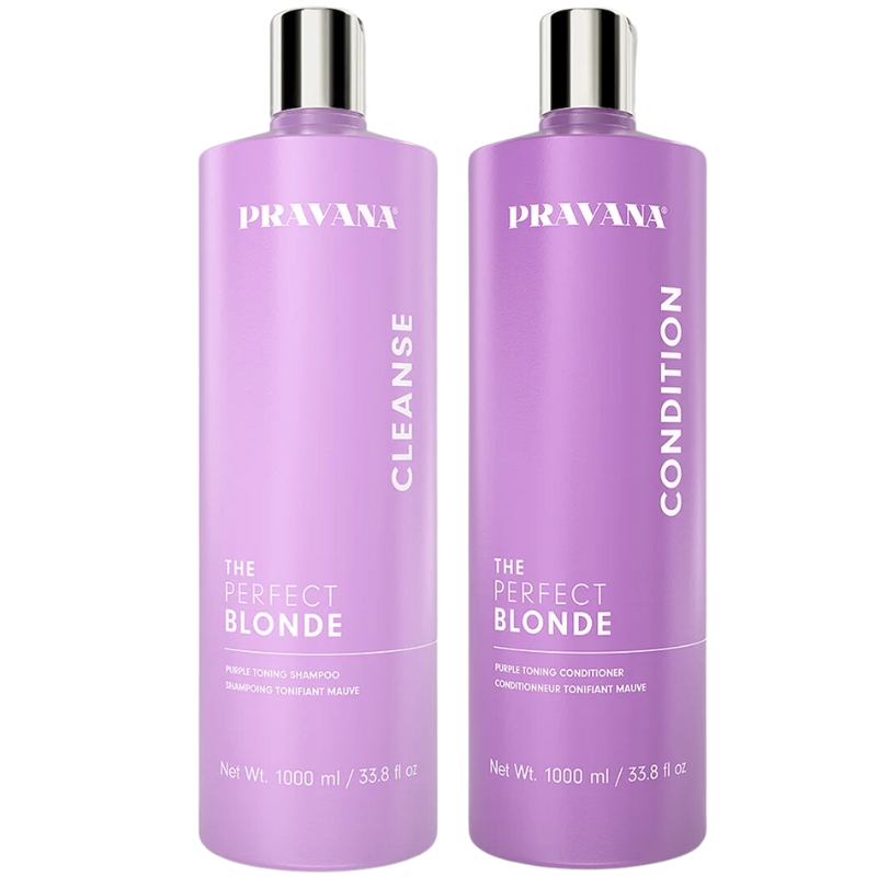 Dầu gội xả Pravana loại bỏ ánh sắc vàng The Perfect Blonde Purple Toning 1000ml