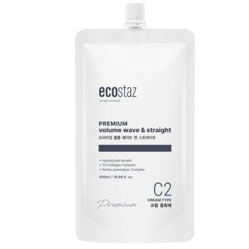 Kem dập duỗi tóc Ecostaz C2 Premium Volume Wave & Straight 500ml