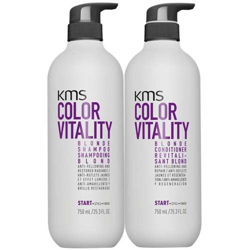 DẦU GỘI XÃ NÂNG SÁNG MÀU TÓC KMS COLORVITALITY BLONDE 750ML DẦU GỘI XÃ NÂNG SÁNG MÀU TÓC KMS COLORVITALITY BLONDE 750ML